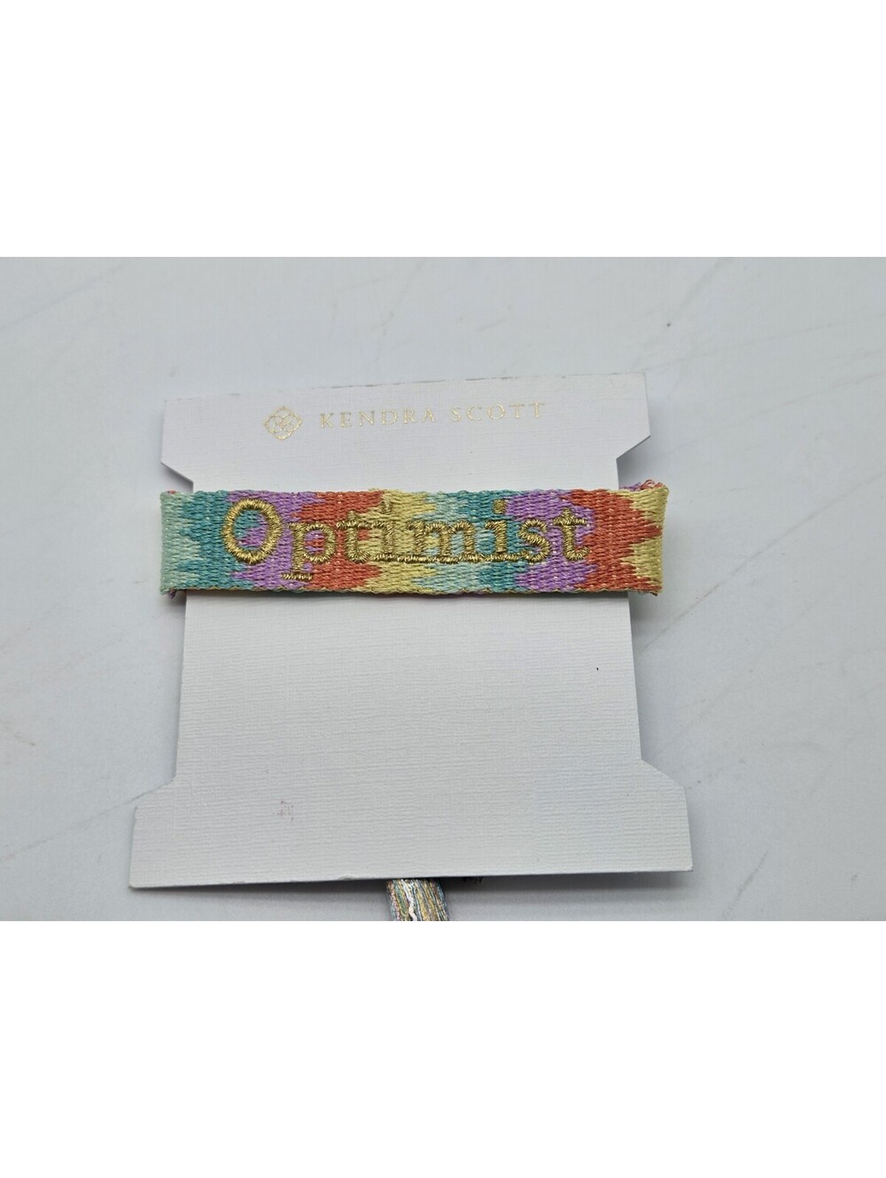 Kendra Scott Optimist Woven Bracelet Multicolor Gold Tone Tassel NWT